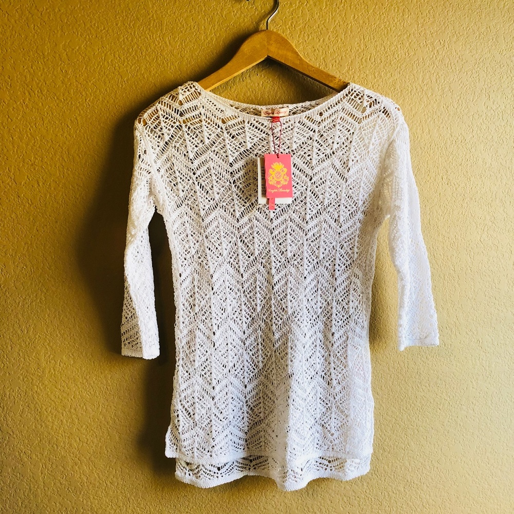 English Laundry White Crochet Top